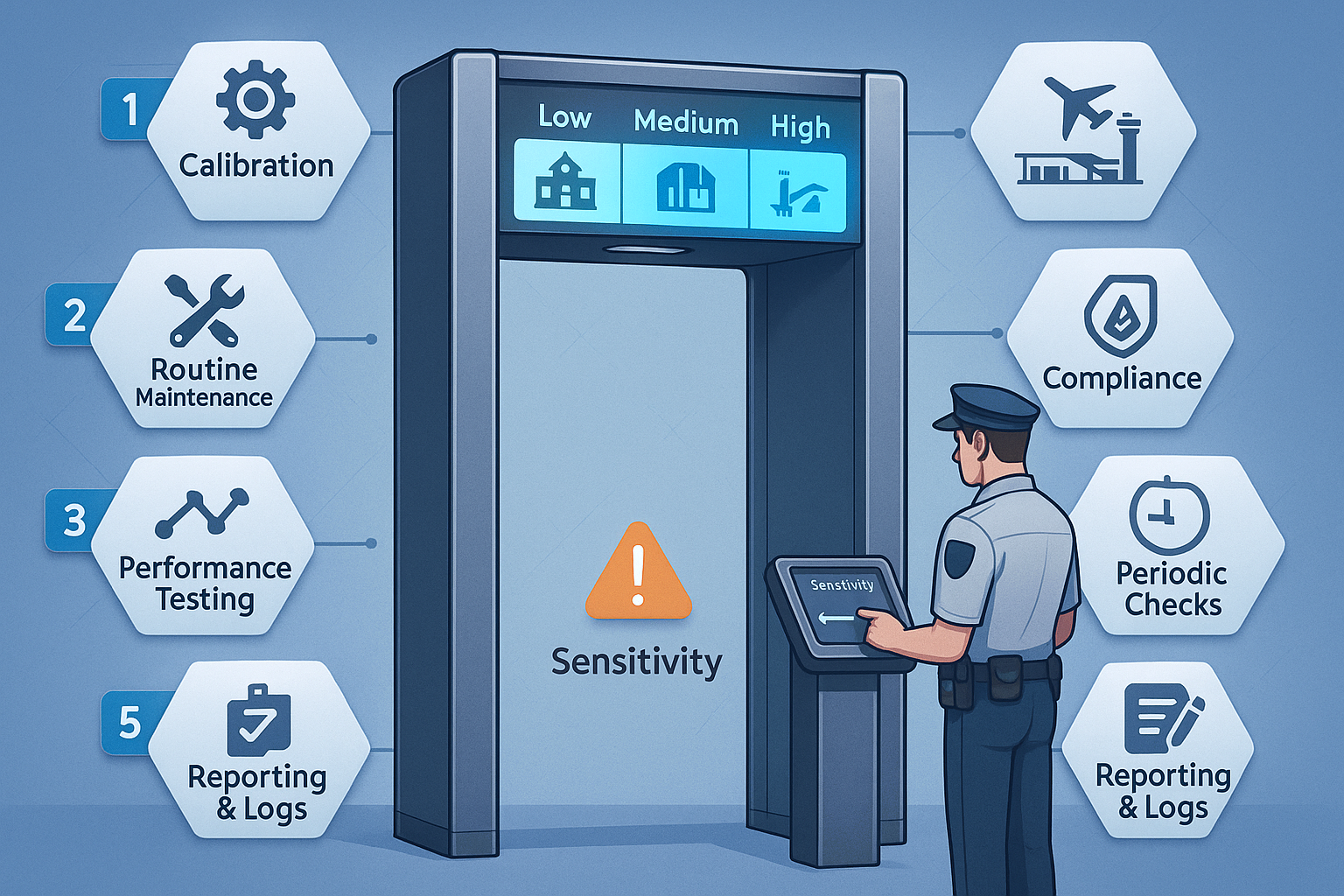 7 Smart Tips to Set DFMD Sensitivity for Maximum Security Accuracy Technician adjusting DFMD sensitivity settings at a security checkpoint using a control panel